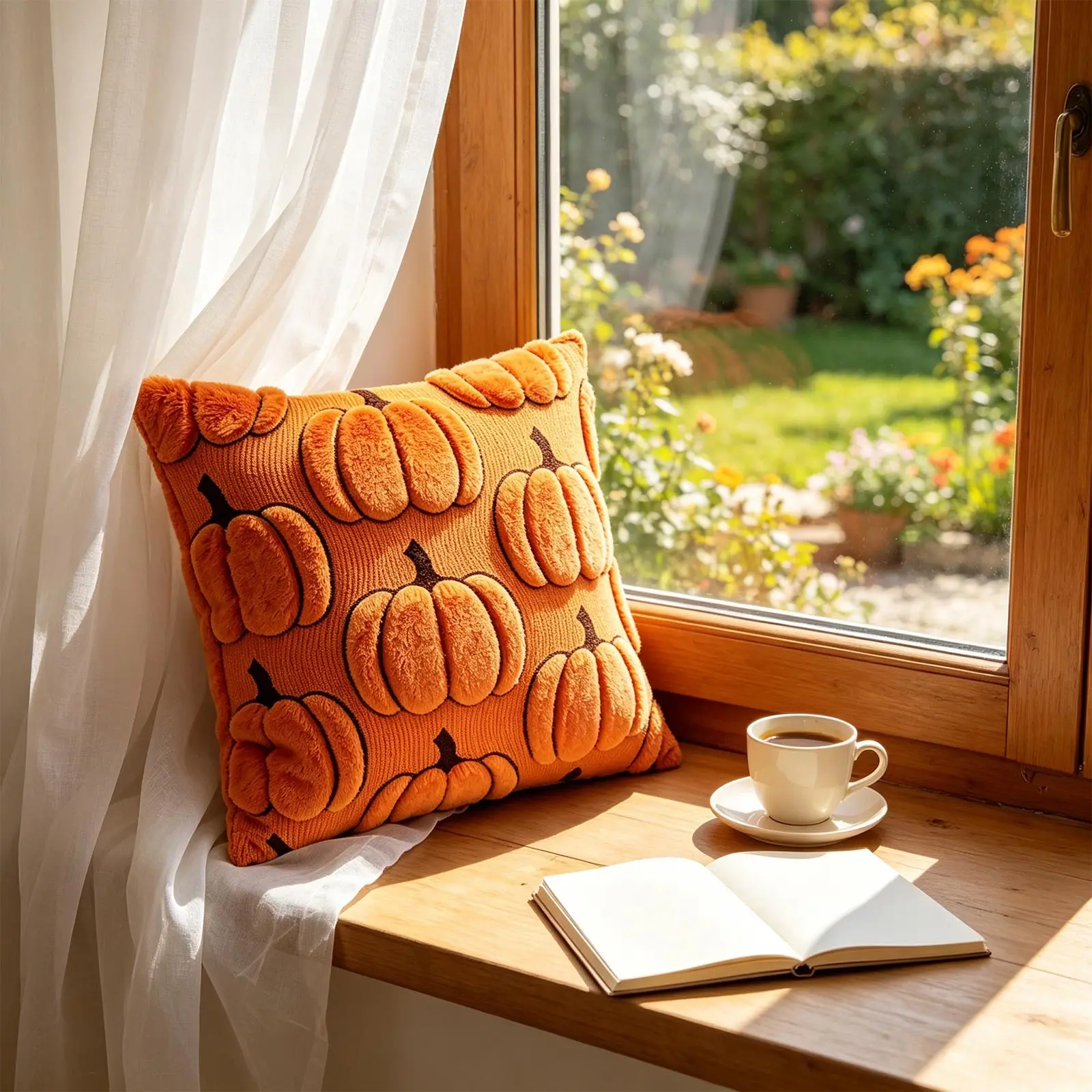 Halloween Plush Throw Pillow Cover, 45x45cm Decorative Cushion