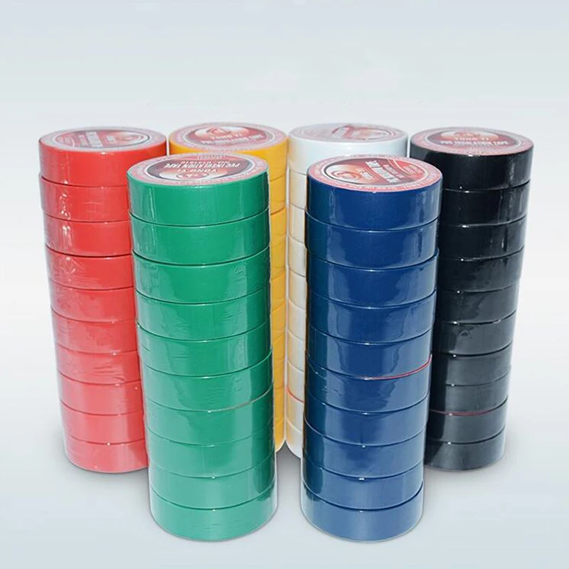 Color Electrical Tape PVC Wear-resistant Flame Retardant Lead-free  Insulating Waterproof Eletrician White Black Red Blue Green - AliExpress