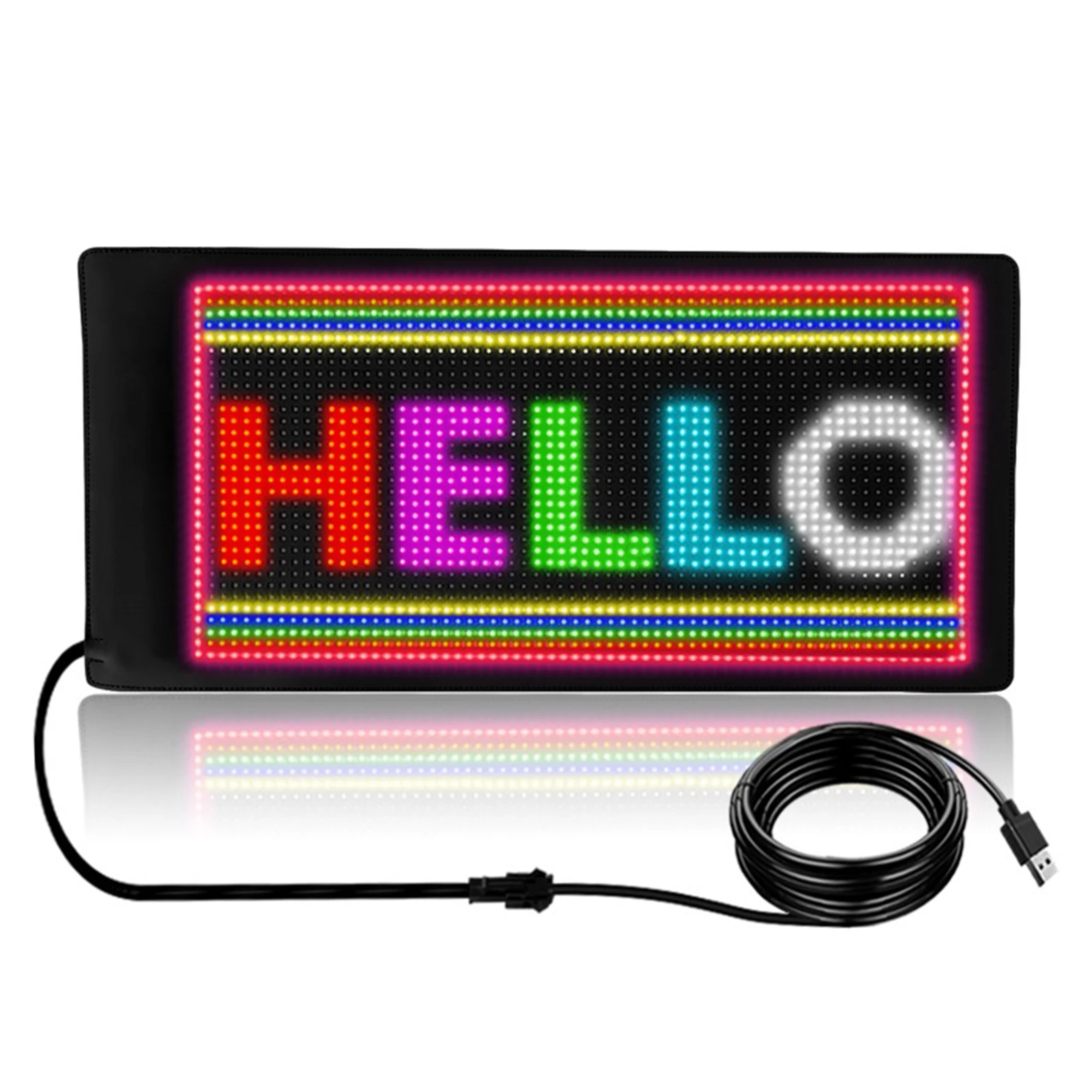 

LED Programmable Sign Screen Car Rear Window USB Vehicle LED Flexible Display APP Control Advertising Moving Scrolling Screen