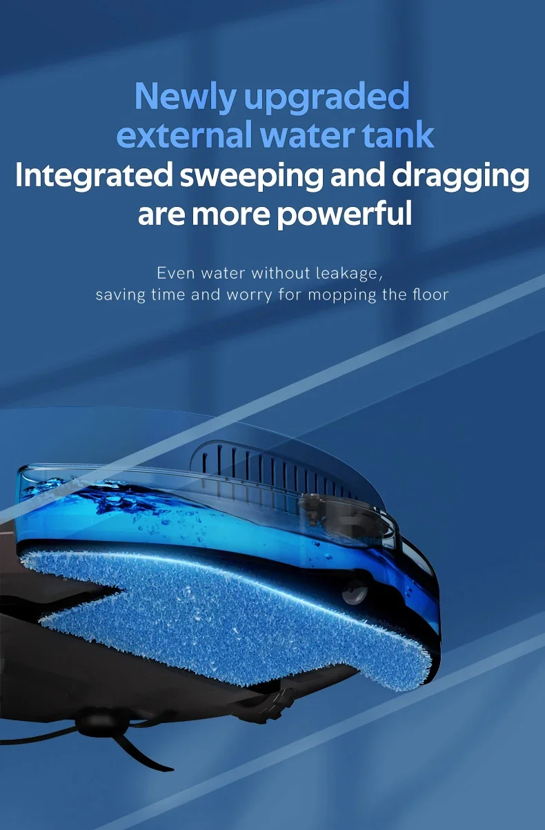 Description Picture 4 of itemObowal Sweeping Robot Vacuum Cleaner APP Control Automatic Water Tank Sweep & Wet Mopping Vacuum Cleaner Mute Pet Hair For Home