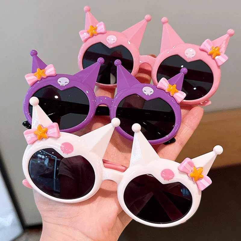 

Cartoon Cute Kuromi Sunglasses Anime Sanrio Summer Kids Baby Bow Glasses for Girls Princess Outdoors Sunglasses Decoration Gift