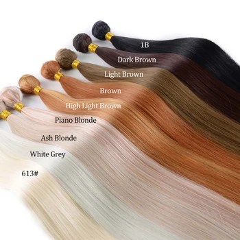 Estensioni dei fasci di capelli lisci Tessitura di capelli lisci Ombre Fasci di capelli lisci sintetici super lunghi da 24 pollici completi fino alla fine