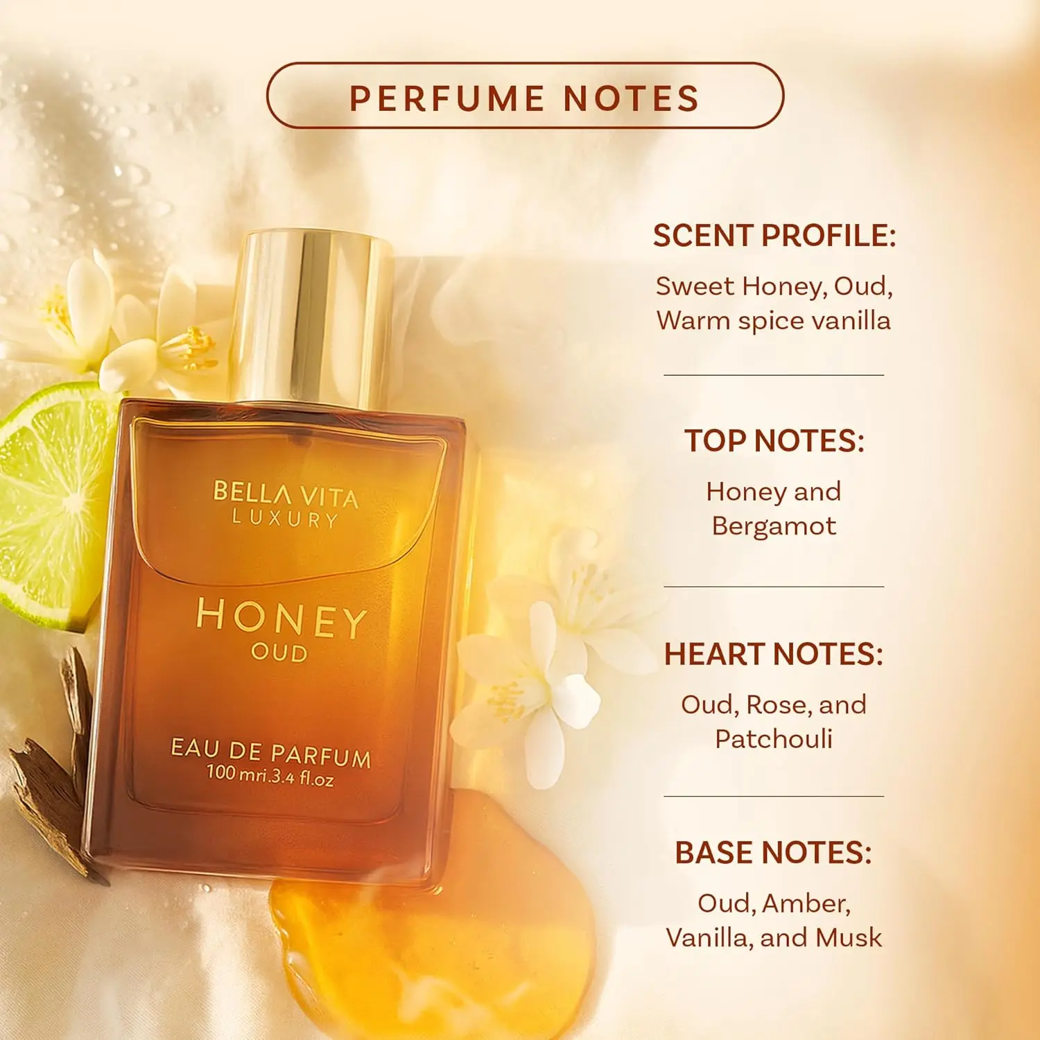 Honey Oud Fragrance Notes Display