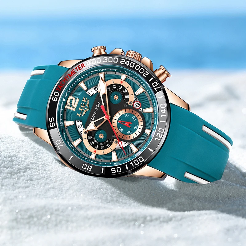 New Outdoor Sports Men Watch LIGE Top Brand Luxury Military Waterproof Quartz Watches for Men Fashion Auto Date Chronograph Male