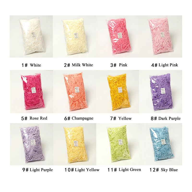 Vibrant Shredded Crinkle Paper Raffia Filler for DIY Crafts and Gift Packaging