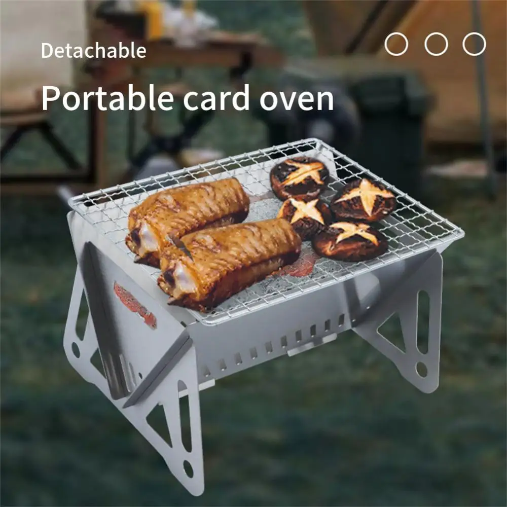 

Detachable Camping Grill Outdoor Foldable Barbecue Grill Heating Charcoal Stove Portable Stainless Steel BBQ Grill Rack