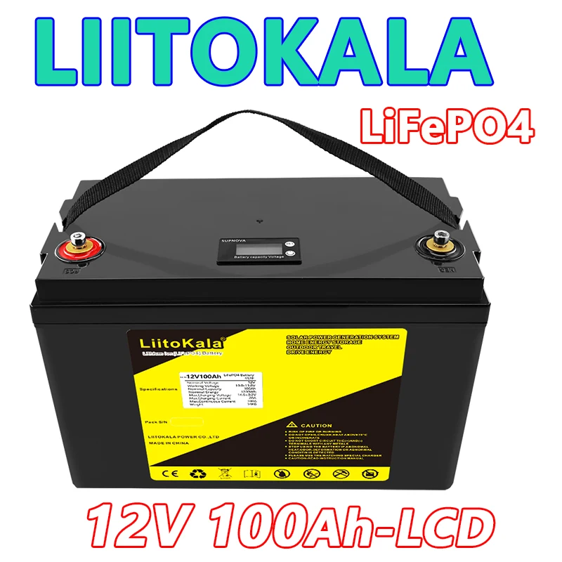 LiitoKala LiFePO4 Battery 12V90Ah 100Ah 12.8V120Ah/150Ah/200Ah/240Ah/300Ah For RV Campers Golf Cart Off-Road Off-grid