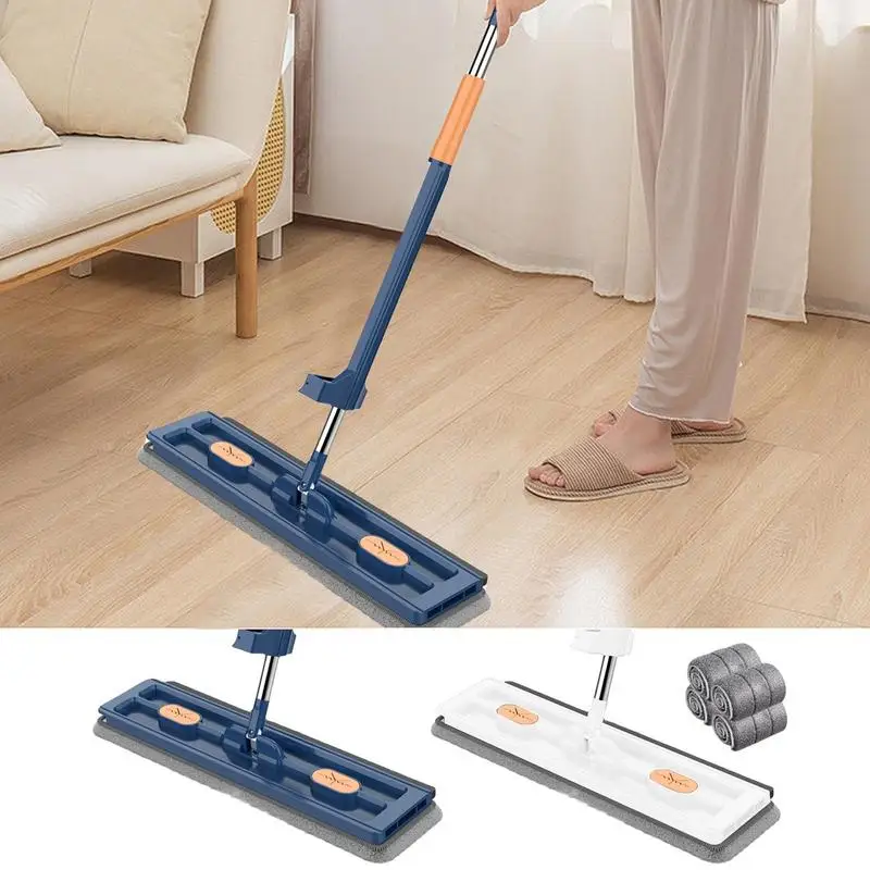

Microfiber Flat Mop Hand Free Squeeze Cleaning Floor Mop With Washable Mop Pads Lazy Mop Household Cleaner Tools