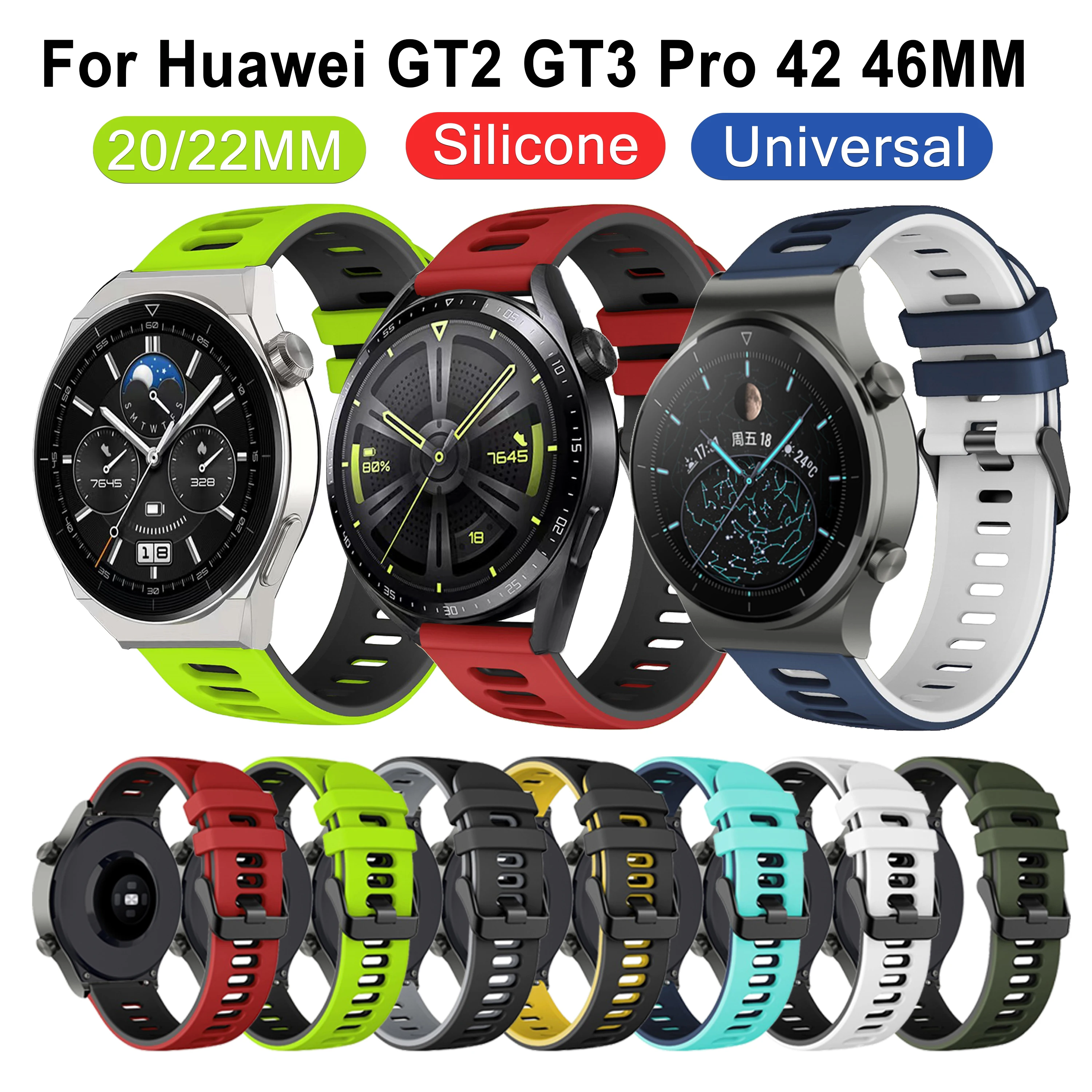 New 20mm 22mm Watch Strap for Huawei GT 2 Pro GT 3 42 46mm Smart watch