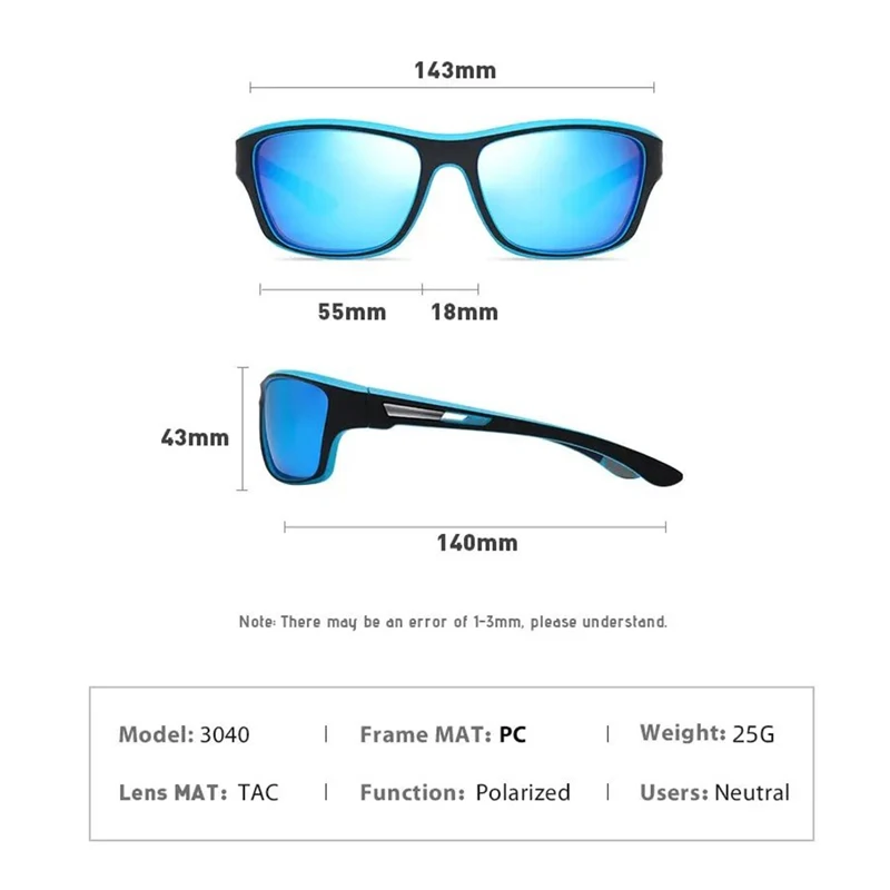 Windproof Sunglasses For Running Driving Men And Women Trendy Cycling Polarized Car Sunglasses 3040