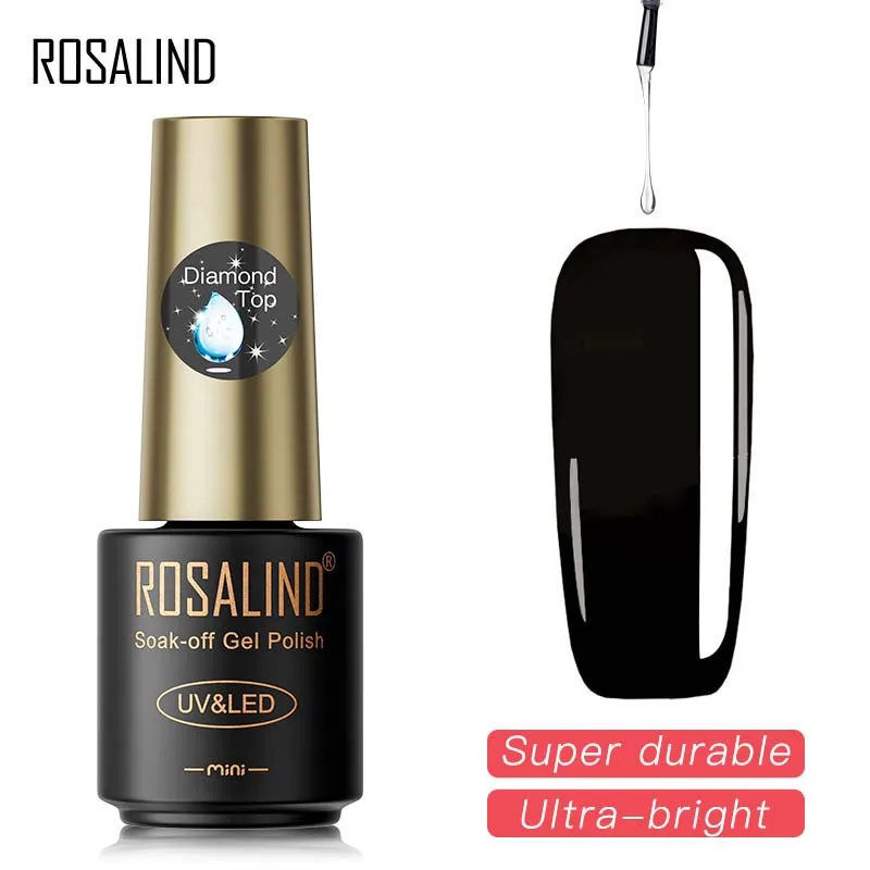 ROSALIND Gel Polish Diamond Top Coat UV Lamp Gel Soak Off Reinforce 5ml Long Lasting Nail Art Manicure Lak Varnish Primer