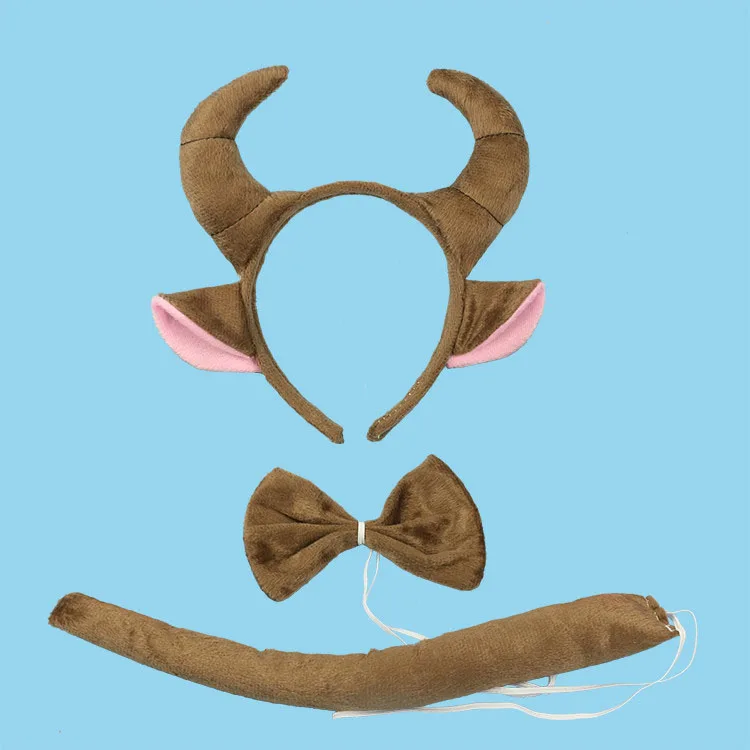 

Kids Adult Animal Ear Bull Horn Headband Props Birthday Party Cartoon Costume Cosplay Christmas Headwear
