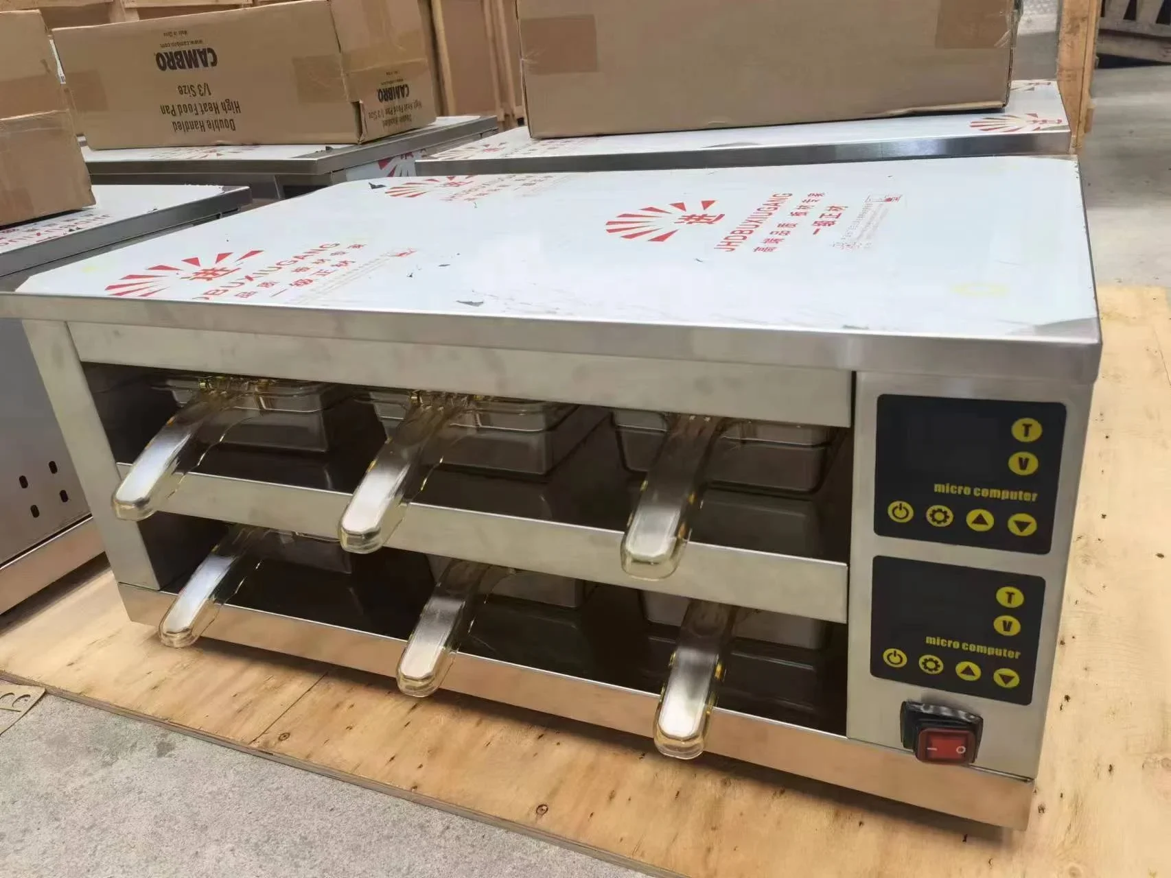 Commercial Fast Food Hamburger Fried Chicken Hot Food Desktop Drawer Heating Cabinet Open Heating Cabinet