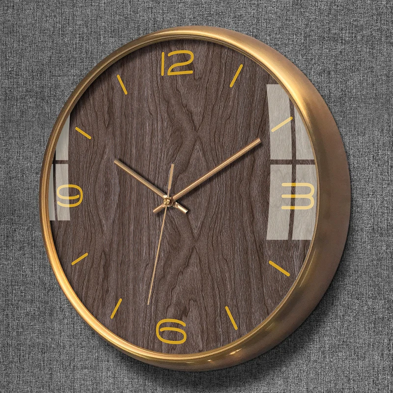 Large Wall Clock Vintage Solid Wood Retro Silent Color:Q;Sheet Size:15 INCHES (38CM)