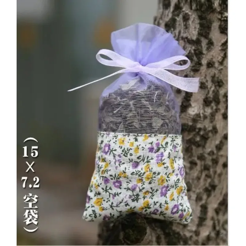 100pcs Light purple small floral flower bag wardrobe sachet mesh cotton cloth bag car aromatherapy custom