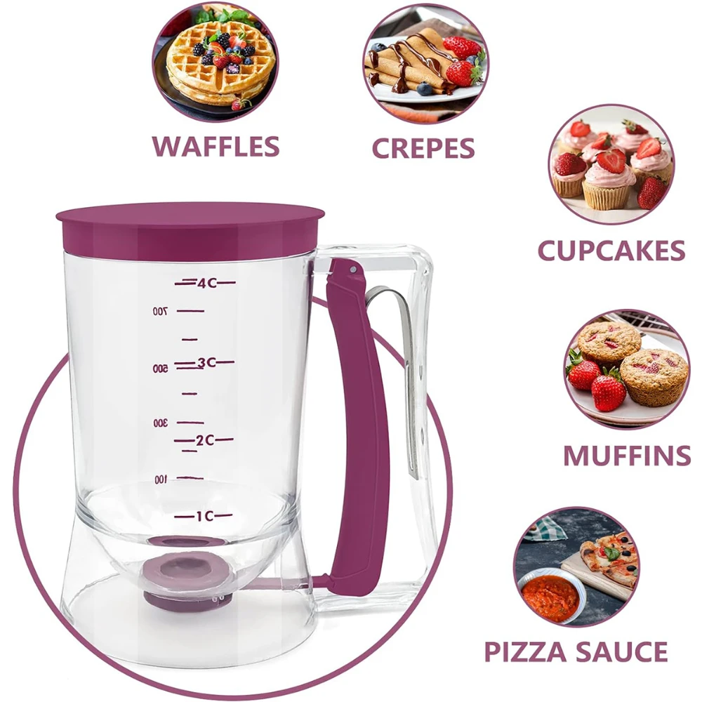 Batter Dispenser Baking Supply Pancake Batter Dispenser Batter Separator Bakeware Kitchen Tool for Pancakes Cupcake Waffle Muffin Mix Crepe Cake