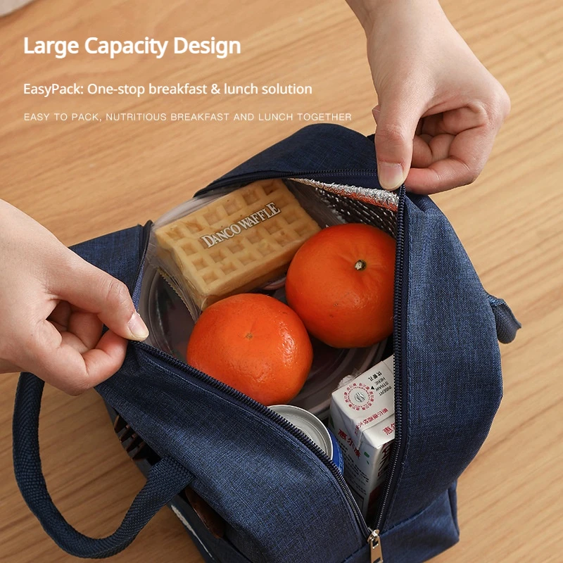 Spacious Waterproof and Oil-Resistant Tote with Insulated Lunch Bag
