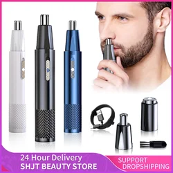 Electric Nose Hair Trimmer Clippers Rechargeable Multi-kinetic Shaving 2 In 1 Unisex Fully Automatic Washable Trimmer for Nose