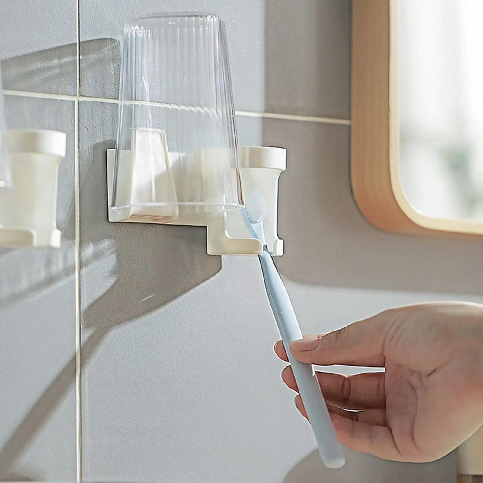 

Wall Hanging Toothbrush Holder and Cup for Bathroom RV Shower