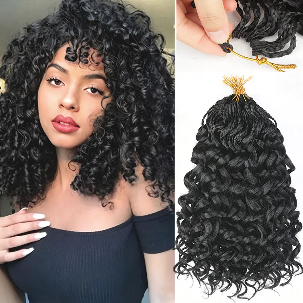 10" Pre Looped Gogo Curl Crochet Hair For For Black Women Synthetic Curly Crochet Hair Extensions Water Wave Crochet Hair Braids
