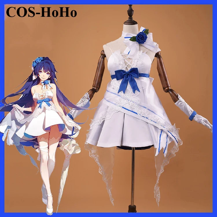 

COS-HoHo аниме Honkai Impact 3 искусственное цветочное свадебное платье элегантная форма Косплей Костюм Хэллоуин женский наряд для вечеринки