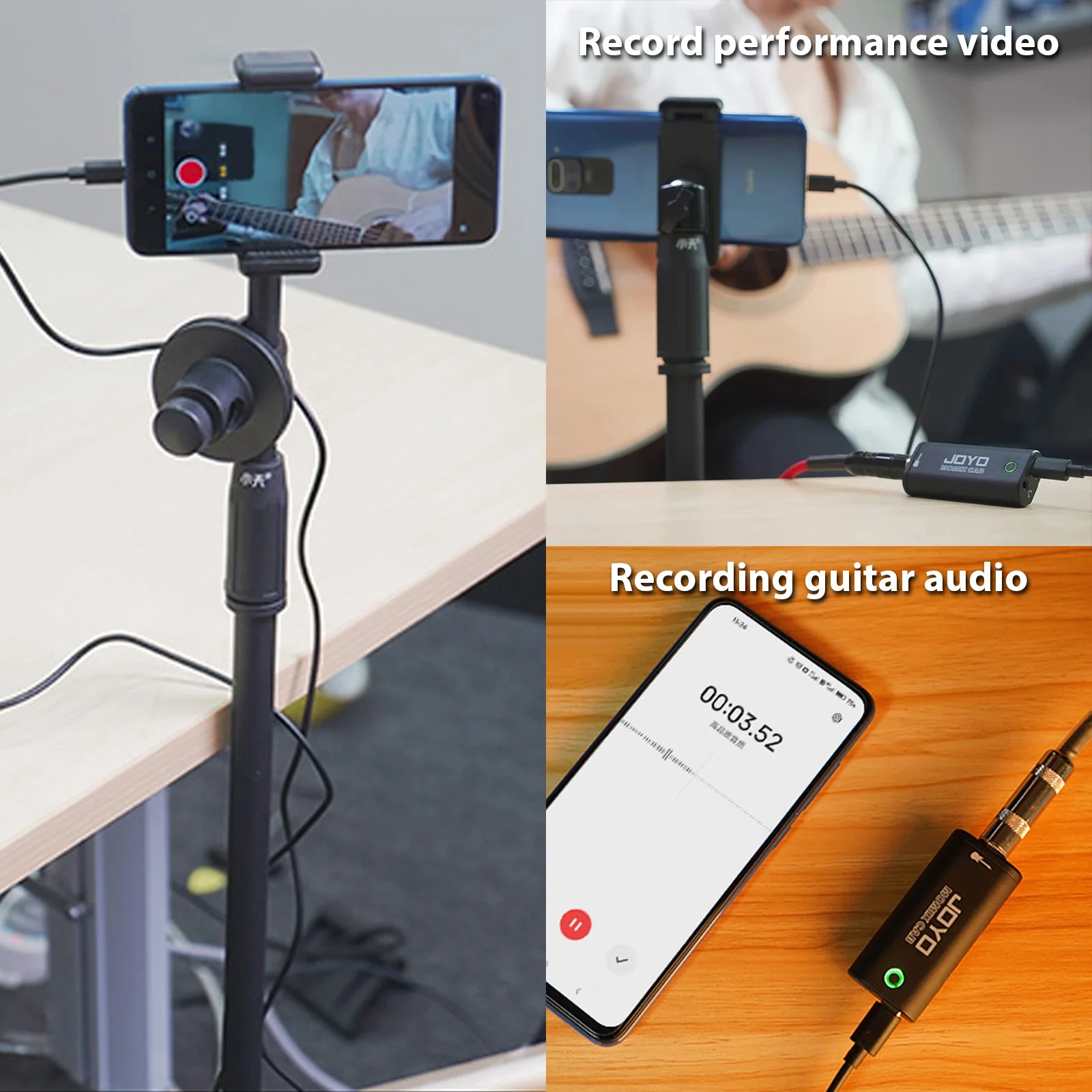 JOYO MOMIX CAB 휴대용 포켓 USB 사운드 카드, 기타 헤드폰 녹음, 라이브 스트리밍, 플러그 앤 플레이, 미니 오디오 믹서