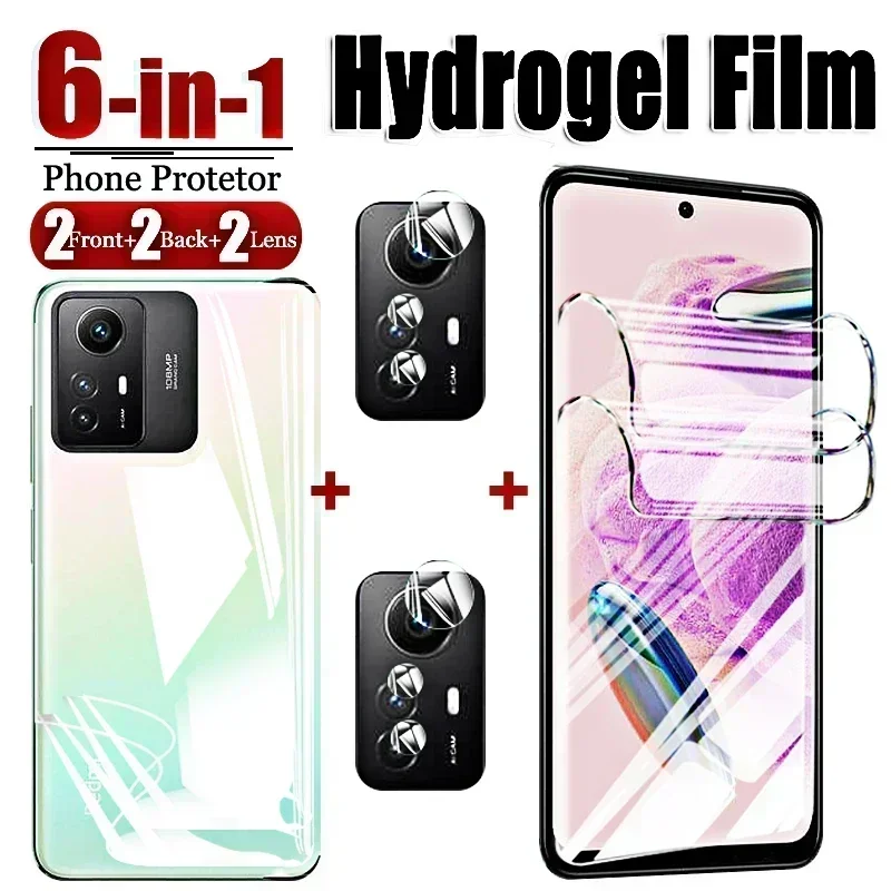 

6IN1 Hydrogel Film on For Xiaomi Redmi Note 12s 12 Pro 4G 12 Pro Plus 5G Screen Protector Note12 12 S Camera Glass Film