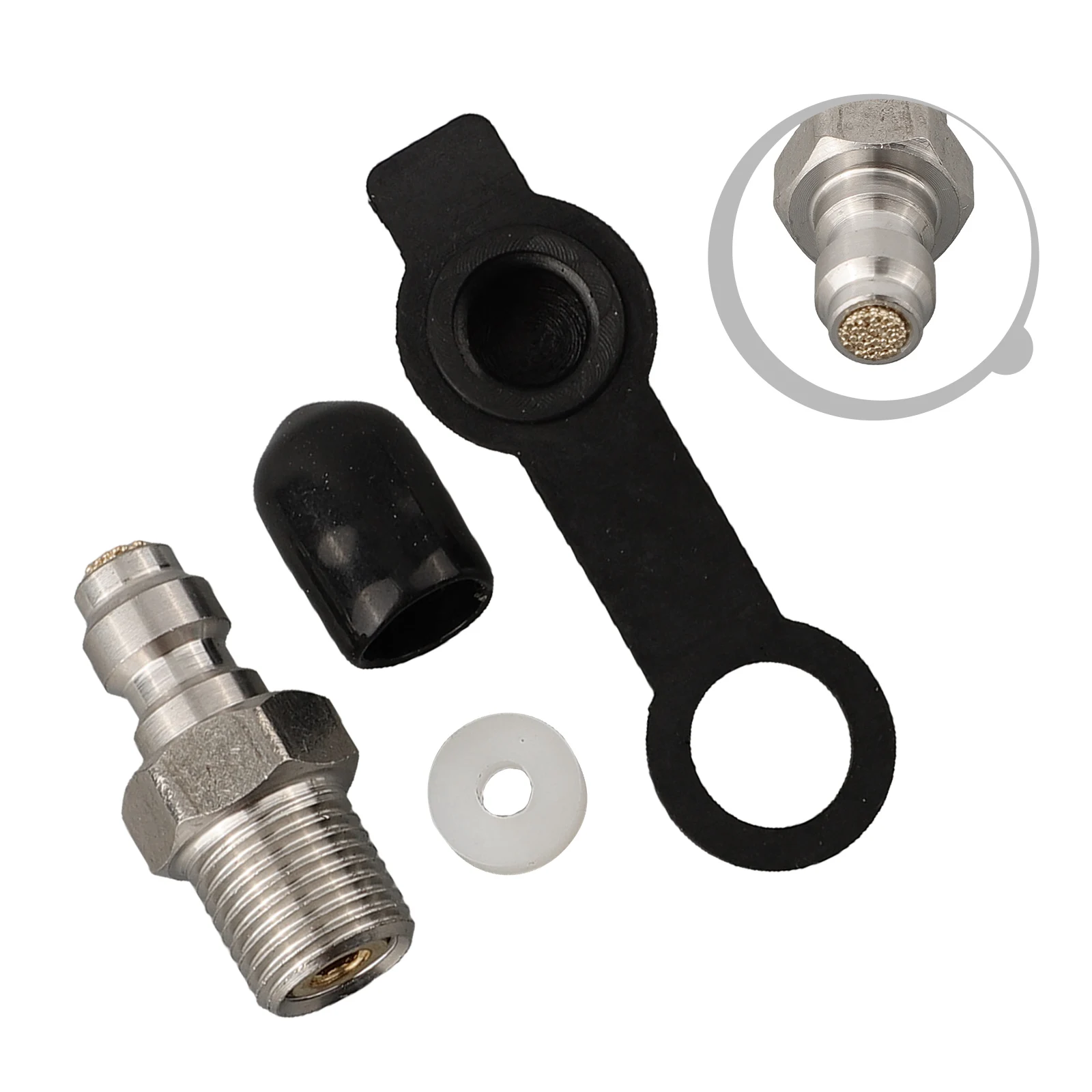 8MM M10x1 Adapter Pneumatic Quick Coupler Reliable Connection Secure Thread Fittings Convenient Dust Cap High-Quality Material