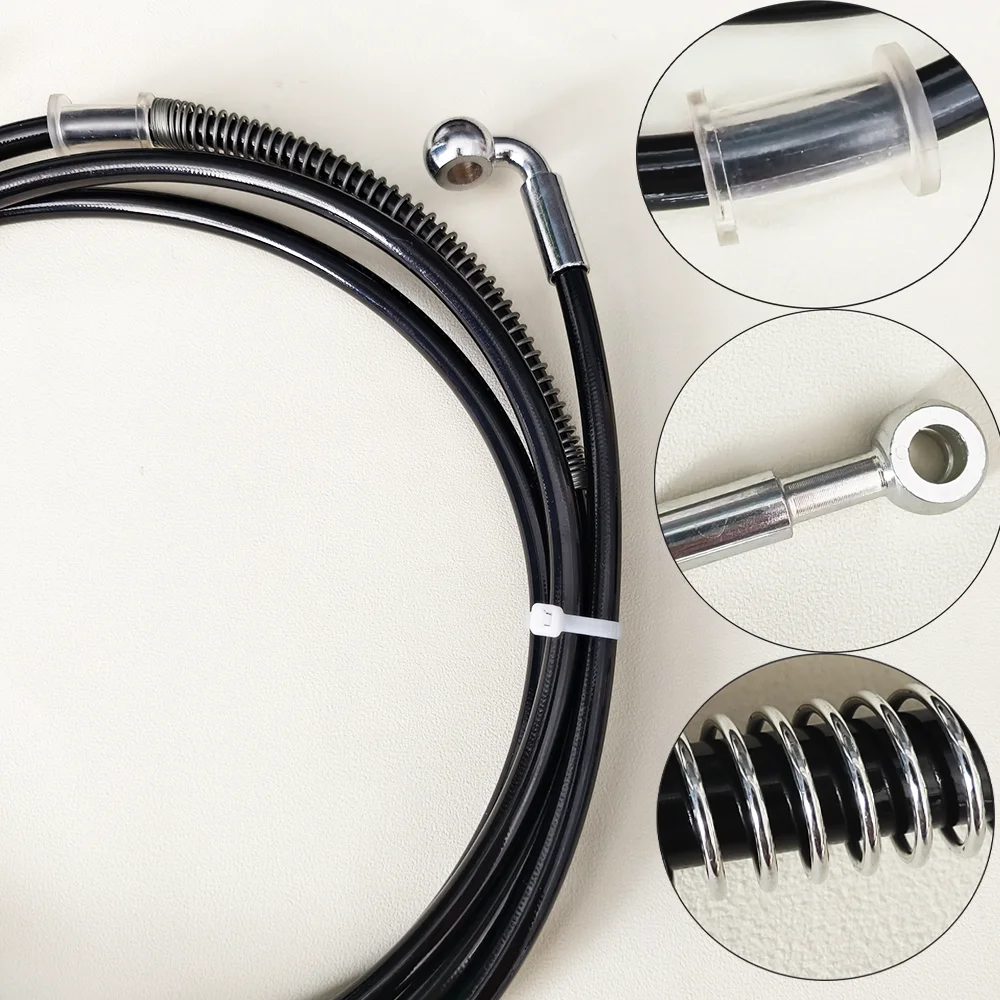 Black 30cm-240cm Motorcycle Brake Oil Hose Brake Line Universal Motorbike Stainless Steel Braided Pipeline Latiguillo Fren Moto