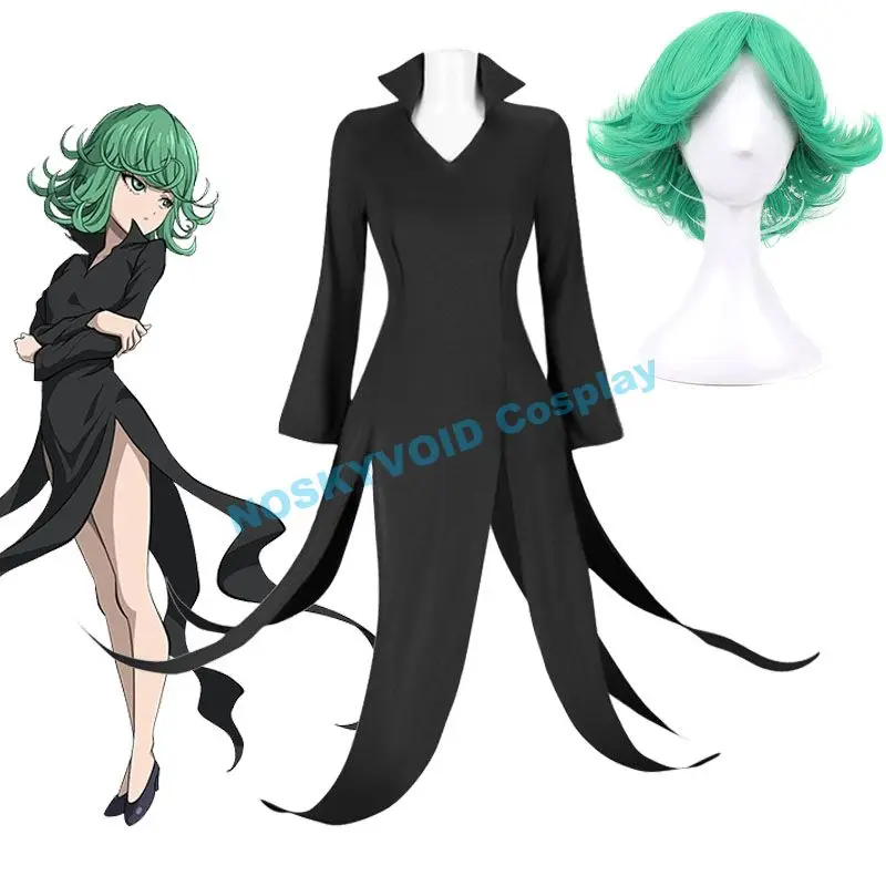 

One-Punch Man Costumes Terrible Tornado Cosplay Dress And Wig Senritsu No Tatsumaki Anime Clothing Carnival Party Coser Dressing