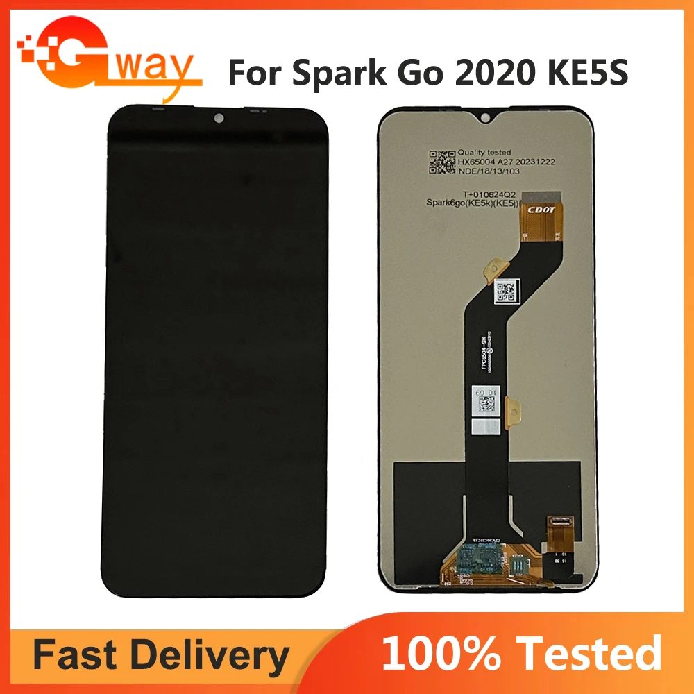 

Tested 6.52" For Tecno Spark Go 2020 KE5S LCD Display Touch Screen Digitizer Assembly For Tecno Spark Go 2020 LCD Sensor