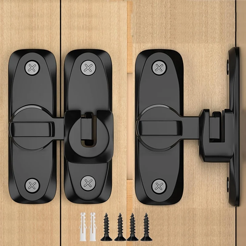 

1 PCS 90/180 Degree Gate Latches Zinc Alloy Right Angle Door Lock Latch Barn Door Hasp Latch For Push Barn Door Lock