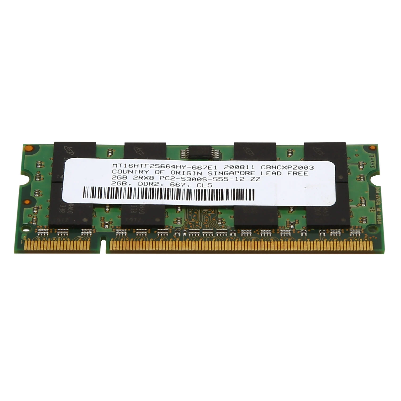 DDR2 RAM Memory 2GB 667Mhz PC2 5300 Laptop Ram Memoria 1.8V 200PIN SODIMM for Intel AMD laptop ram memory