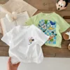Disney T-shirt For Girl Clothes Summer New Style Children's Wear Tops Short-sleeved Cartoon Cotton Kids Toddler Minnie T Shirts 1