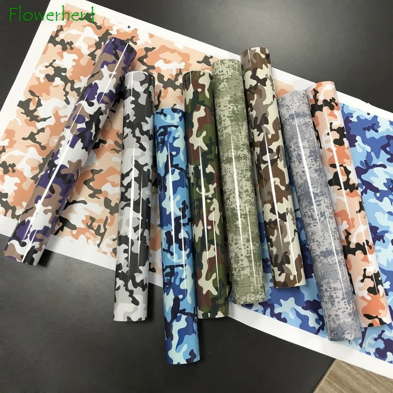 New Window Tint Camouflage Pattern Heat Transfer Vinyl Htv Pu Iron On Vinyl Bundle 12 "Per Cricut Silhouette Cameo Htv Vinyl