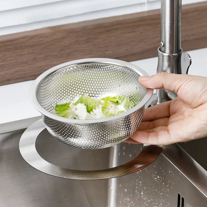 Kitchen Sink Strainer With Handle Stainless Steel Mesh Drain Filter Sink Drain Basket Waste Plug Strainers Kitchen Accessories