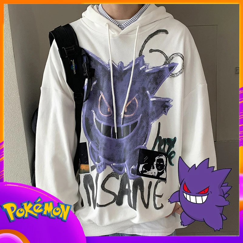 

Anime Pokemon Hoodies Men Pikachu Gengar Unisex Streetwear Hip Hop Fashion Sweatshirt Manga Hoody Male Loose Pullovers Outerwear