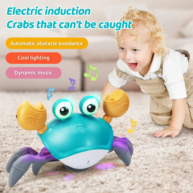 Crawling Crab Baby Toy Touch and Walk Music Light Baby Crawling Toys for Kids Toddler Interactive Learning Development Toy 5