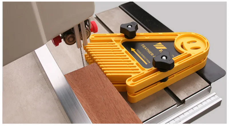 Featherboard mounted on a router table for guidance