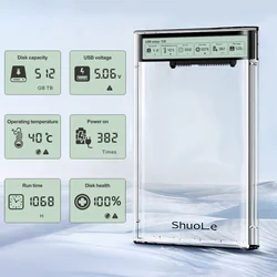 Transparent External Hard Drive Enclosure with 5Gbps USB 3.2 Adapter for 5 Gbps (WHITE)
