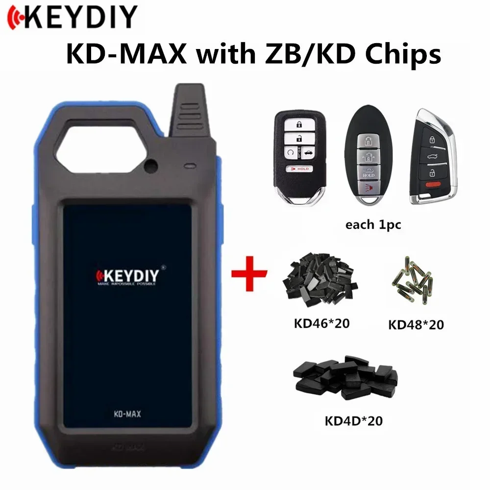 KEYDIY KD MAX Remote Cloner Auto Key Generator 96Bit 48 Transponder Chip Copier ZB02-4/ZB03-4/ZB10-5 ID48/KD46/4D Chips