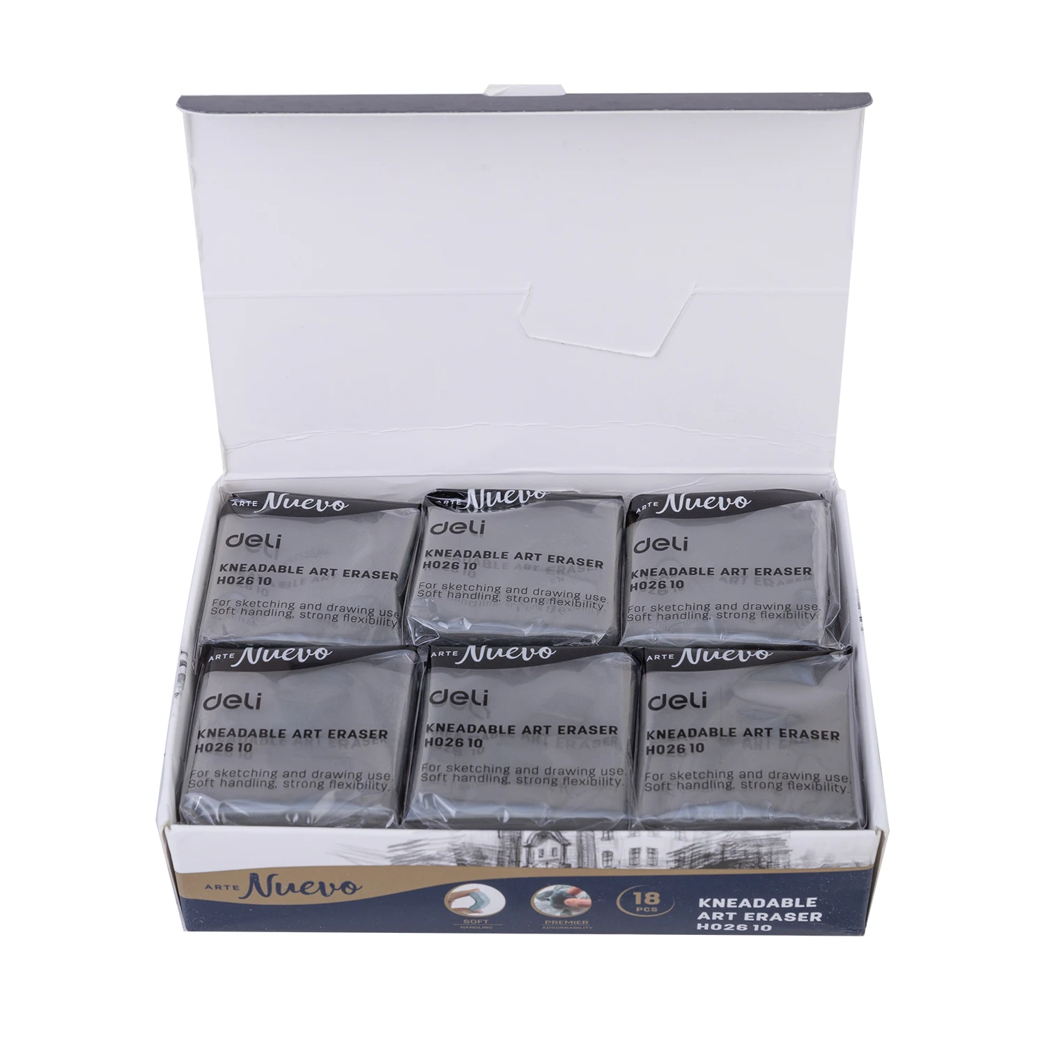 Deli Kneaded Rubber Soft Art Eraser Wipe Highlight Plasticity Rubber for Art Pianting Design Sketching Drawing Eraser Stationery pencil eraser eraser pen retractable eraser kneadable eraser eraser refillable pen biscuit eraser plasticine eraser