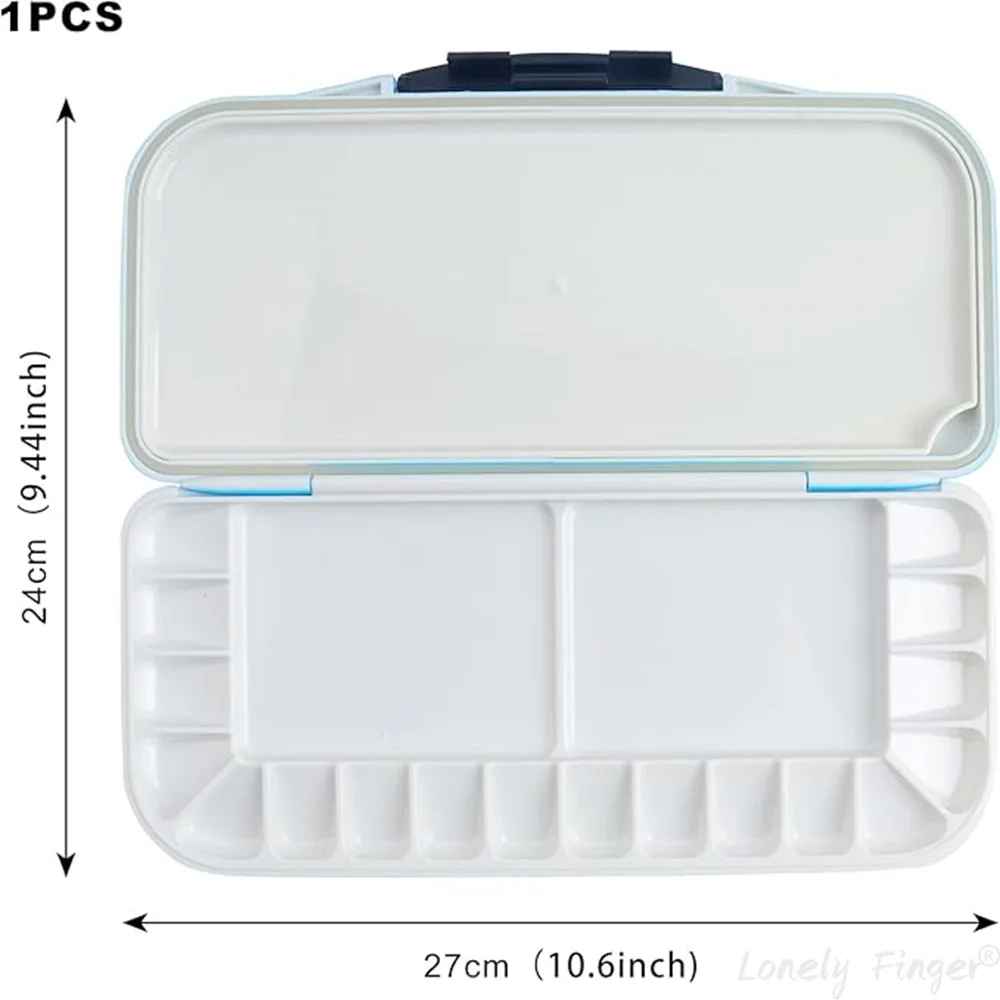 18 웰 수채화 물감 팔레트, 프리미엄 보습 접이식 여행 휴대용 접이식 페인트 팔레트 상자