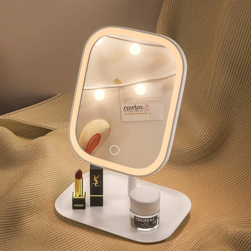 Professional LED Vanity Mirror with 3 Light Modes-Folding Stand&Touch Control,Portable Rechargeable Makeup Mirror for Travel
