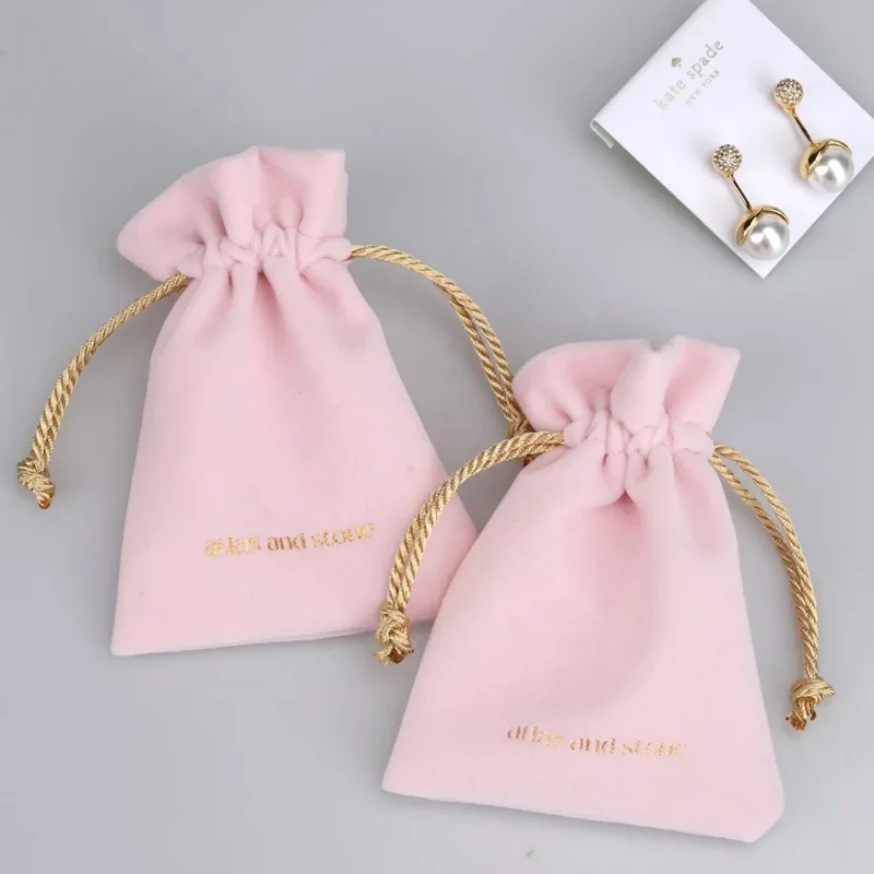 Velvet Eyelashes Cosmetics Drawstring Pouches Velvet Jewelry Bags