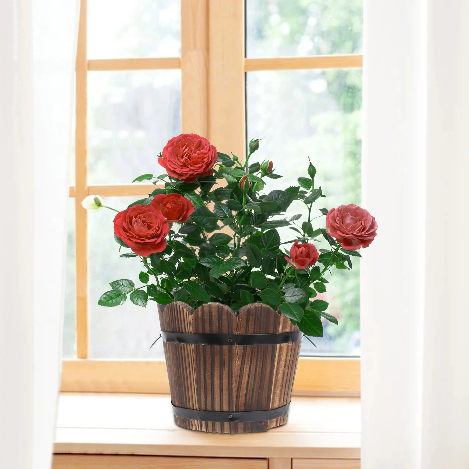 

Plant Pot Succulent Planters Artificial Plants & Flowers Bamboo Solid Wood Carbonized