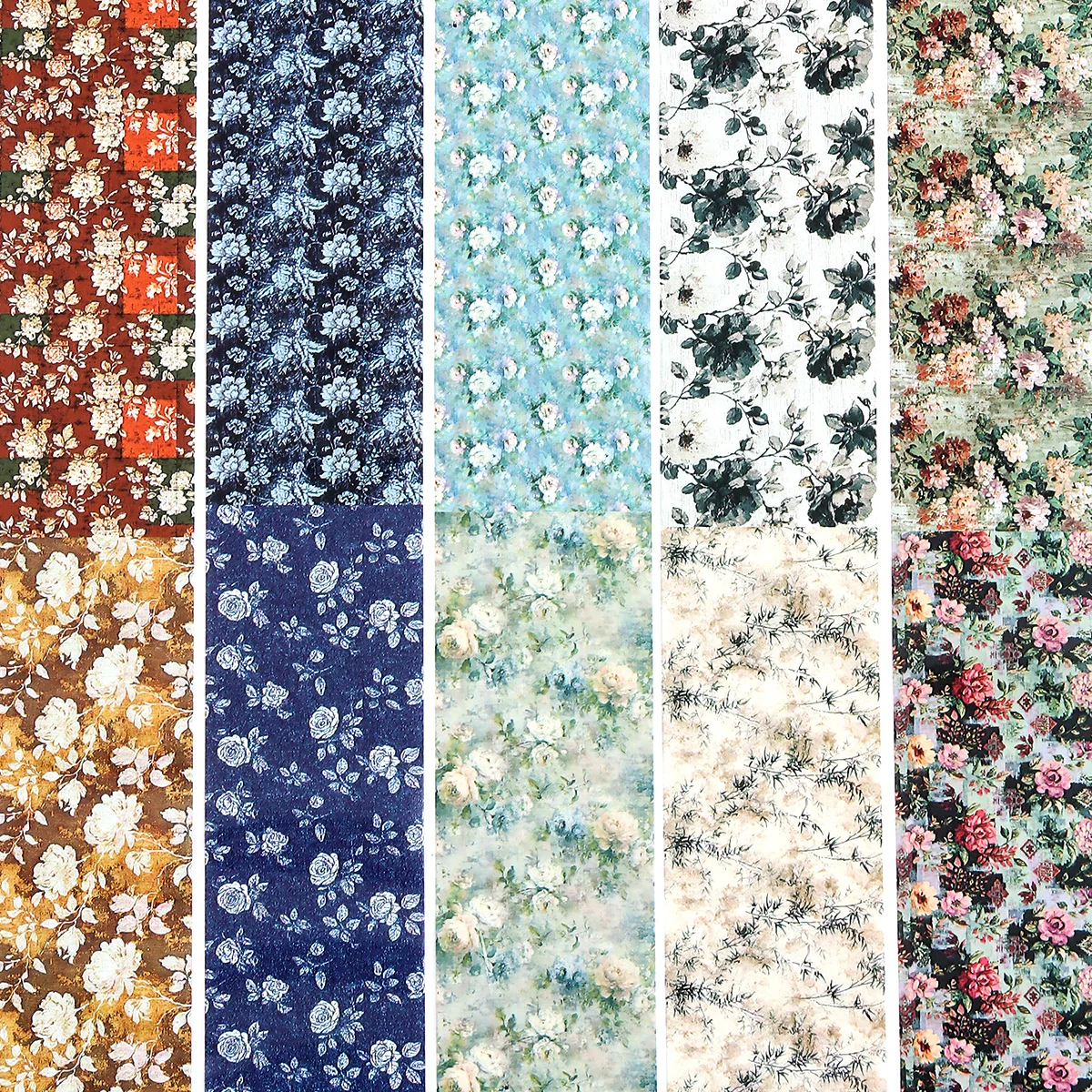 10 Stück Vintage Frühlingsblumen Nagelkunst Folien-Transferaufkleber Rosen-Design Transferaufkleber Folie für Nägel Nagelkunst – Detail 18