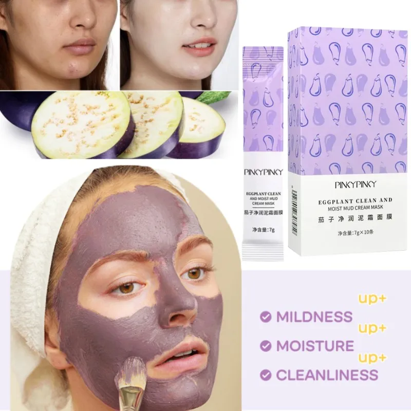 

Kaolin Eggplant Cleaning Mud Film Deep Clean Oil Control To Remove Blackheads Acne Shrink Pores To Improve Darkness Smear Mask