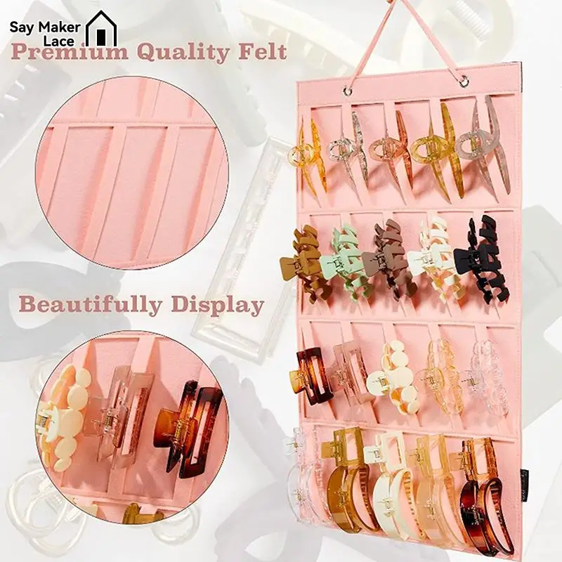 

Органайзер для заколок для волос, настенный держатель для волос, для девочек и женщин, сумка для хранения аксессуаров