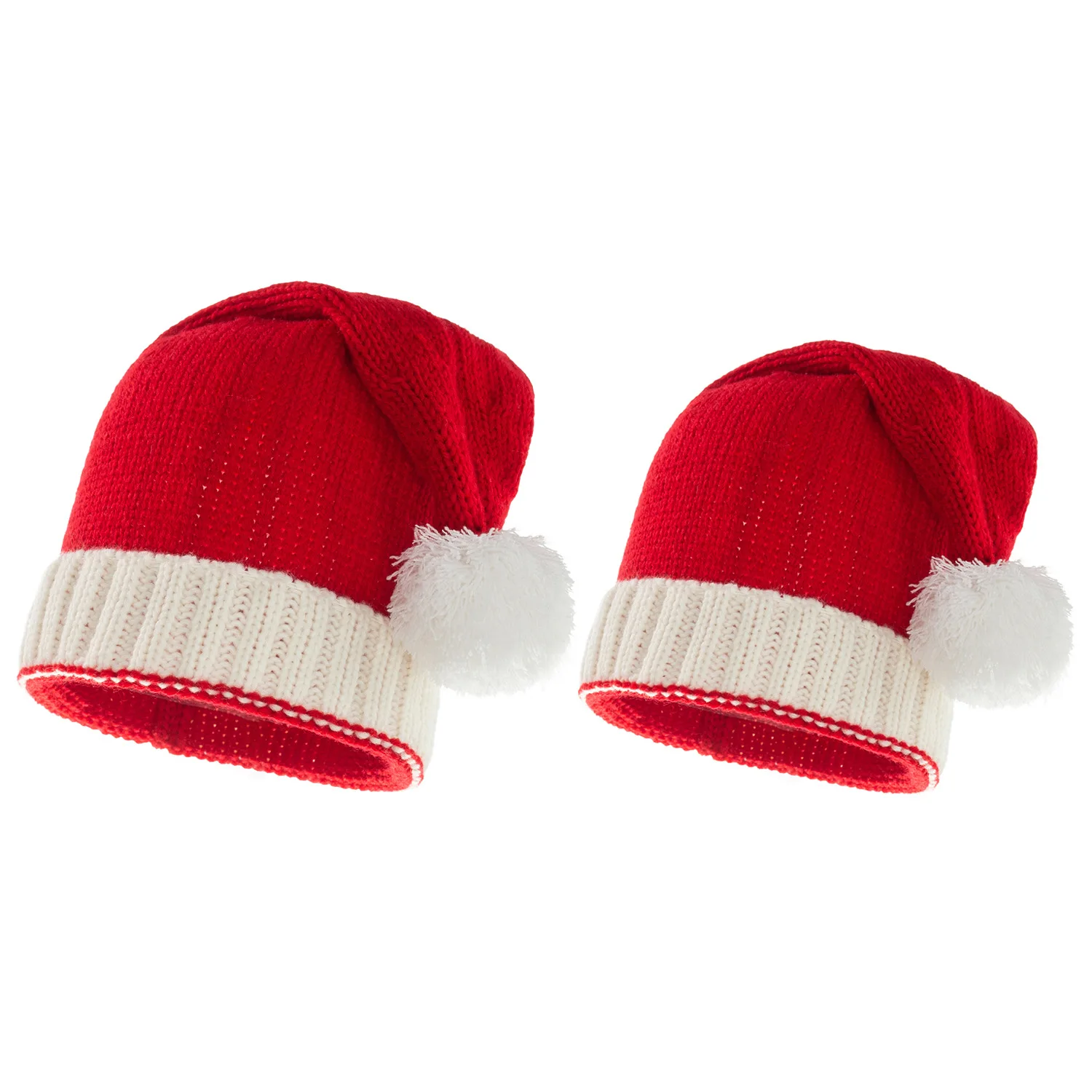 Christmas Pom Pom Beanie Hat - Soft Knitted Santa Hat for Adults  Kids Holiday Gift  Decoration 2023